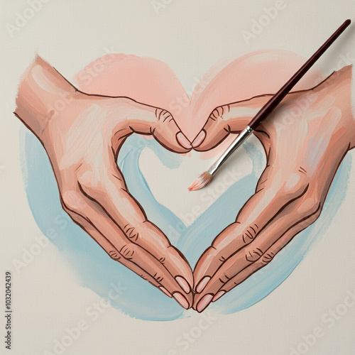 Two hands forming a heart s...