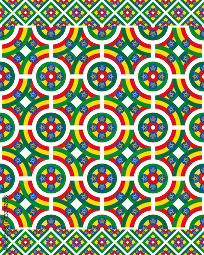 ethiopian pattern. mandala background. geometric texture for decoration. vector illustration