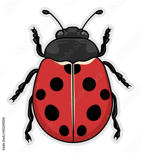 illustration sticker ladybug without background