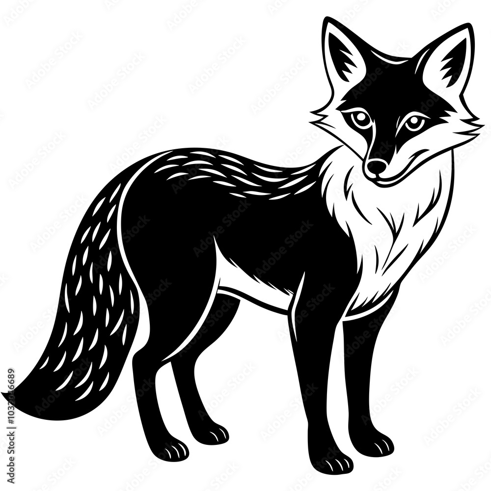 black and white fox black and white fox