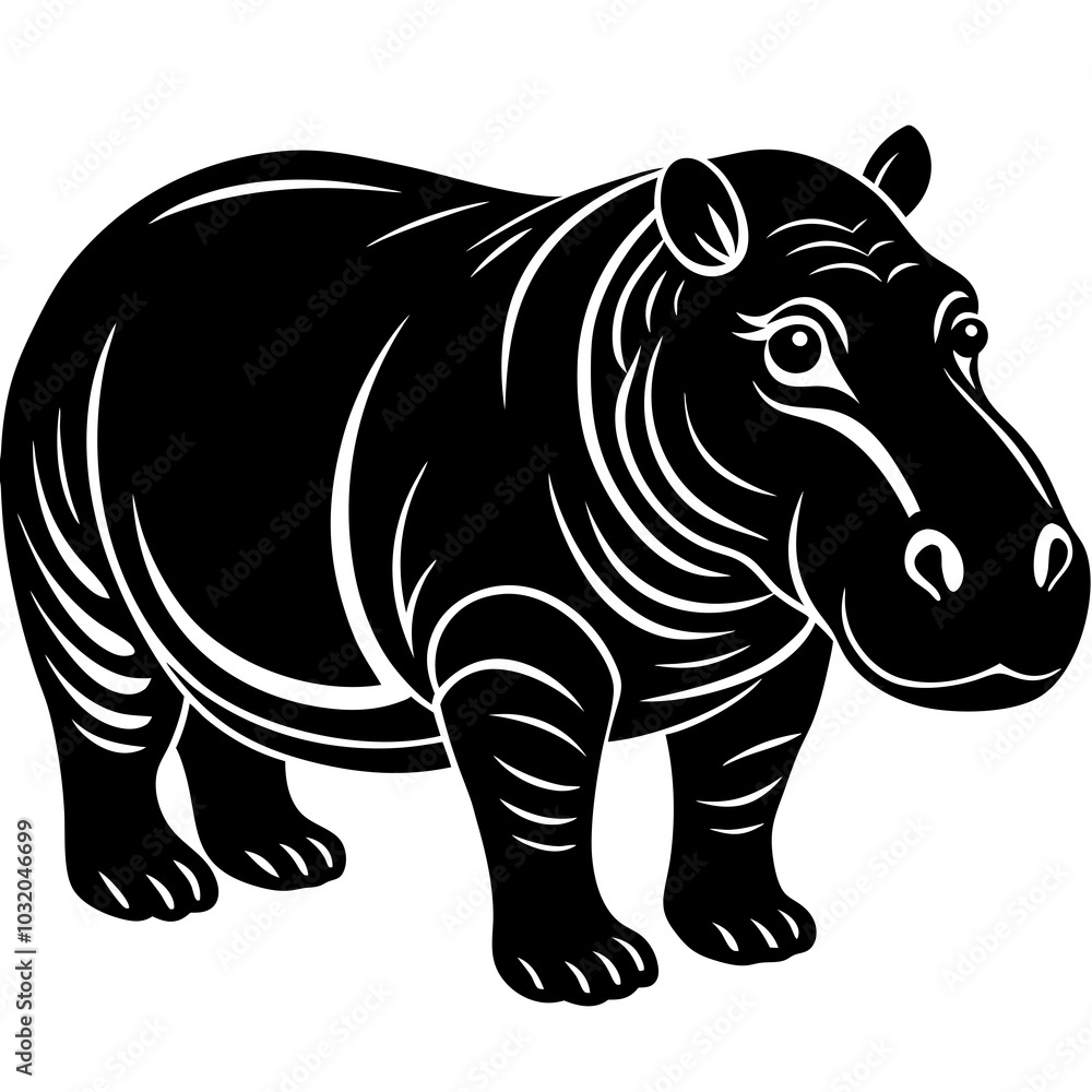 Fototapeta premium rhino cartoon isolated on white