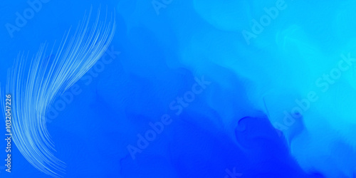 This image showcases a smooth blue gradient background with flowing, wavy textures. Thin, light blue lines curve diagonally across the design, creating an elegant, abstract, and minimalist look.