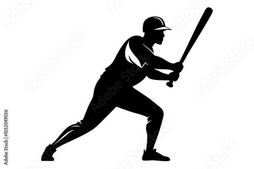 Baseball Player Silhouette vector illustration