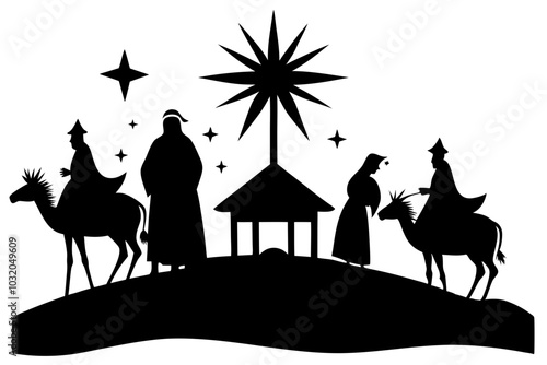 Bethlehem Star Silhouette vector illustration