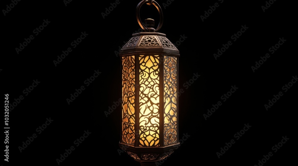 A lantern glowing brightly in the dark, illuminating the intricate details of its design. A lantern glowing brightly in the dark, illuminating the intricate details of its design.