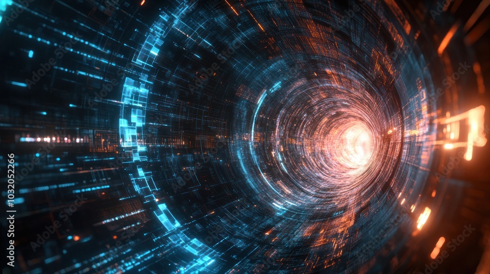 Obraz premium Quantum computing and automation accelerating complex data processing in next-gen industries
