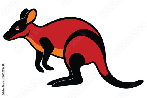 Solid color Tree Kangaroo animal vector design