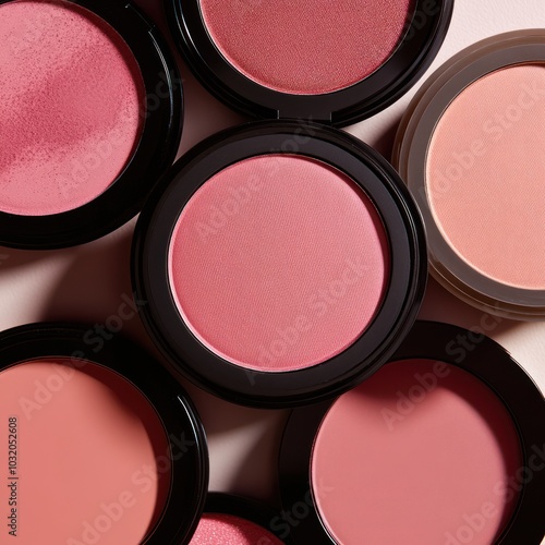 Various blush products applied to achieve a healthy flush