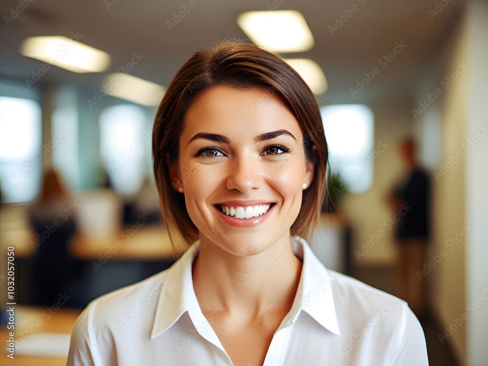 Businessperson Smiling Softly in a Modern Office
Businessperson Smiling Softly in a Modern Office