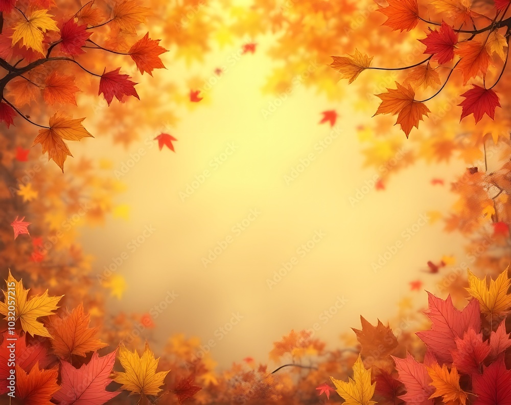 Fototapeta premium Autumn leaves on banners create a vibrant backdrop for various visual projects and designs.