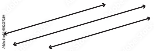 Diagonal thin double arrow. isolated on white background. Vector illustration. EPS 10
