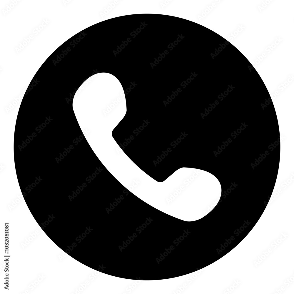 Phone call flat round icon isolated vector illustration Phone call flat round icon isolated vector illustration