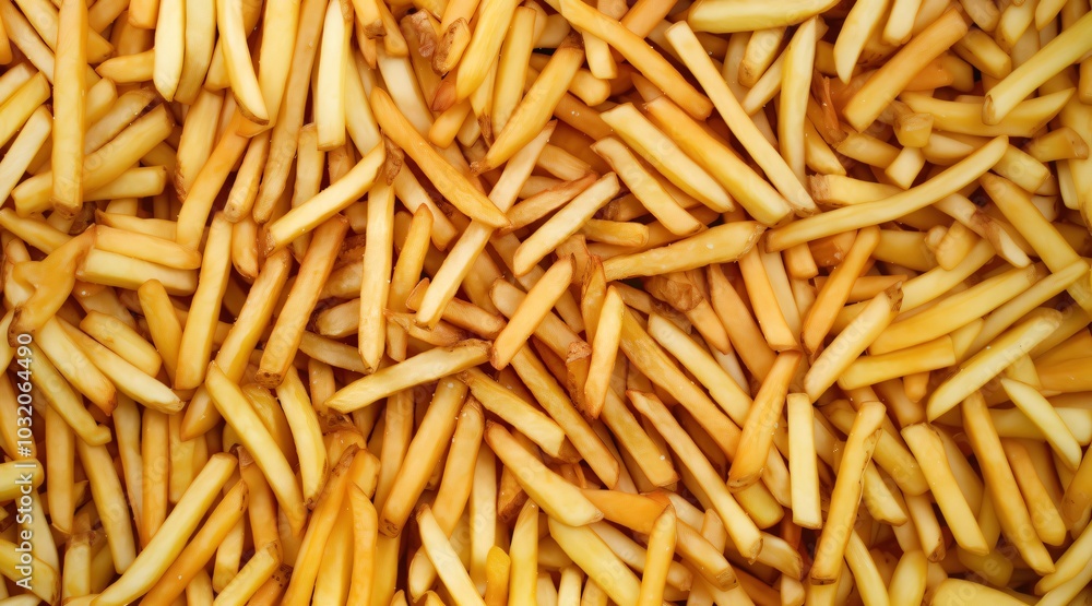 French fries forming a full frame pattern background of fast food French fries forming a full frame pattern background of fast food