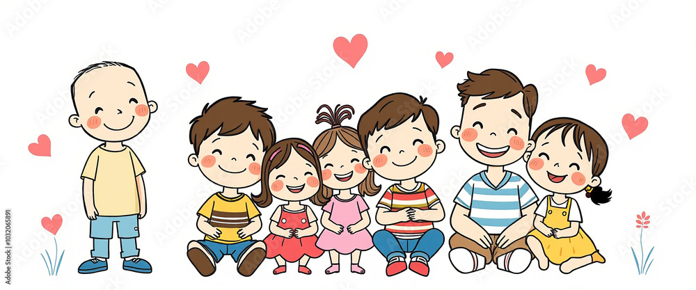 Children's drawing funny character cartoon tyle Children's drawing funny character cartoon tyle