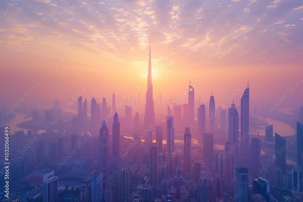 Dubai Skyline at Sunset