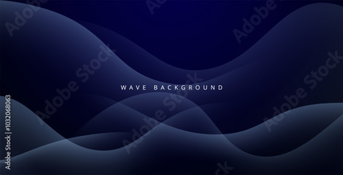 abstract dark blue wavy dynamic light shape decoration background. eps10 vector