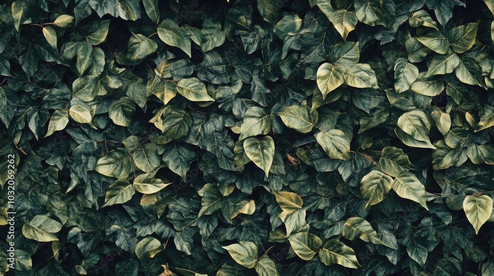 A close-up shot of a wall completely covered in green leaves, great for environmental or nature-related themes A close-up shot of a wall completely covered in green leaves, great for environmental or nature-related themes