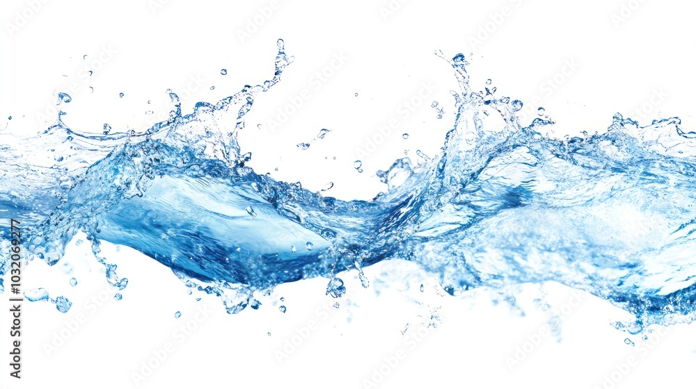 Water Splash, Refreshing Blue Water Splash, Refreshing Blue