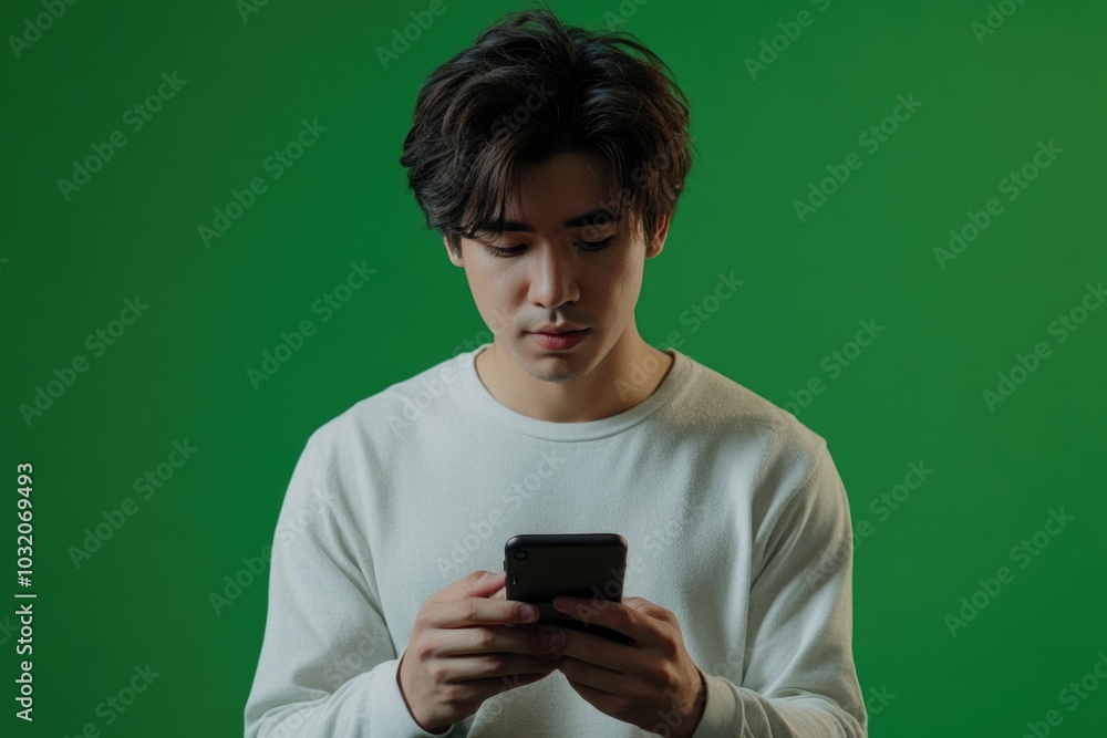 A person reviewing their smartphone in everyday life A person reviewing their smartphone in everyday life