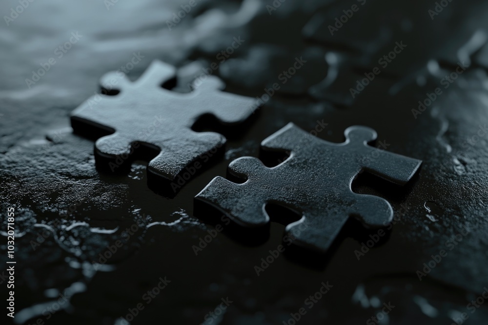 A detailed view of a single puzzle piece sitting on a flat surface, ready to be used in a larger puzzle A detailed view of a single puzzle piece sitting on a flat surface, ready to be used in a larger puzzle