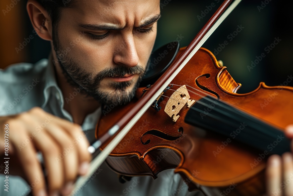 Handsome man musical artist playing violin Handsome man musical artist playing violin