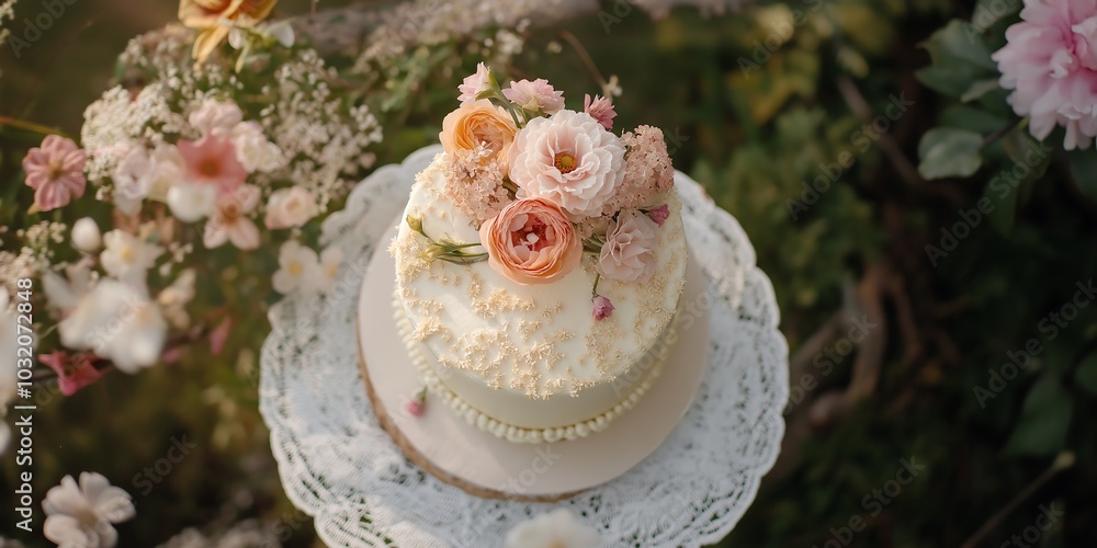 Romantic Garden Wedding Cake Romantic Garden Wedding Cake