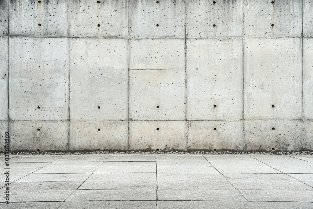 Concrete Wall and Pavement Ground Concrete Wall and Pavement Ground