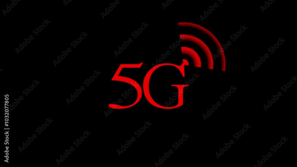 5G network concept animation on black background. Update the network system. UHD 4K 5G network concept animation on black background. Update the network system. UHD 4K