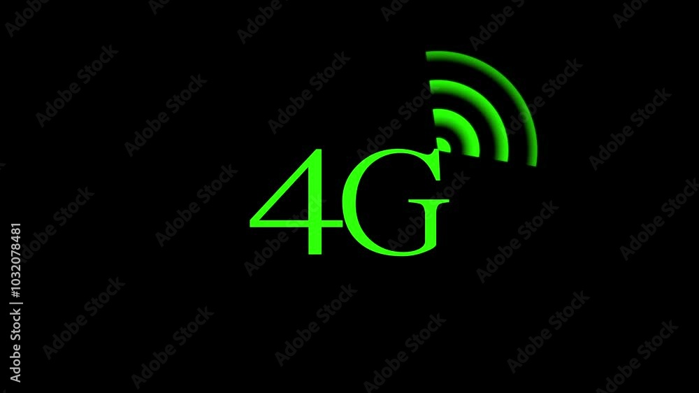 the Animated 4G network icon design in flat icon. Technology concept icon. 4G network. black background the Animated 4G network icon design in flat icon. Technology concept icon. 4G network. black background