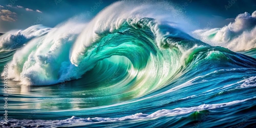 The turquoise and azure wave crests, a symphony of ocean energy and movement, forms a breathtaking spectacle against the backdrop of a vibrant sky. The turquoise and azure wave crests, a symphony of ocean energy and movement, forms a breathtaking spectacle against the backdrop of a vibrant sky.