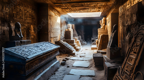 Exploring the Inside of an Intriguing Pyramid Chamber Rich with Carvings and Historical Echoes