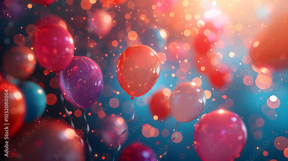 Luminous balloons. Party. Horizontal wallpaper for desktop on your computer Luminous balloons. Party. Horizontal wallpaper for desktop on your computer