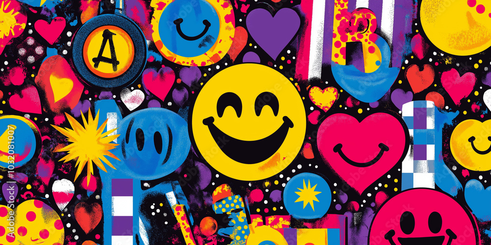 Neon Pop Culture Symbols Pop Art Neon Pop Culture Symbols Pop Art