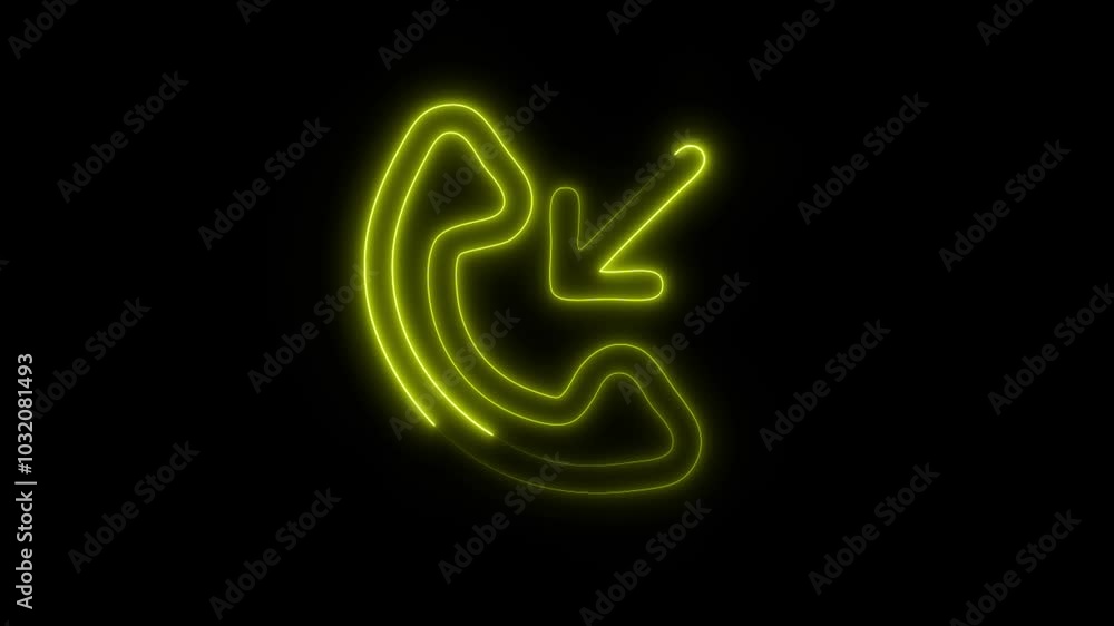 Glowing Incoming Call Icon in HD Video Neon Animation – Communication and Connection Symbol on Black Background Glowing Incoming Call Icon in HD Video Neon Animation – Communication and Connection Symbol on Black Background