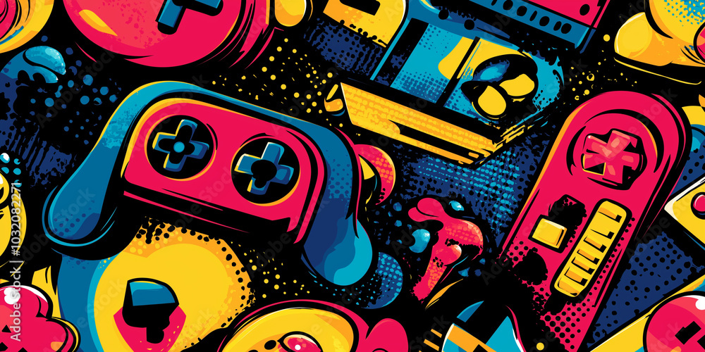 Retro Gaming Pop Art Design Retro Gaming Pop Art Design