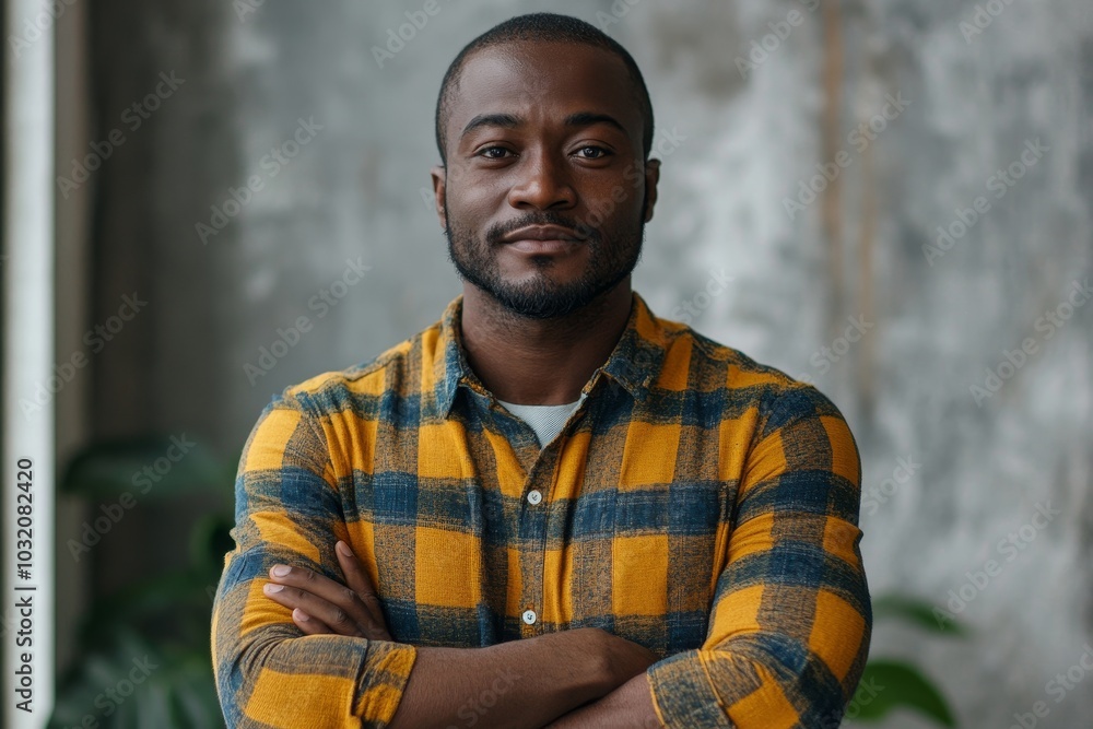 Portrait of a black man who gesticulates and talks to the camera, communicates via video call, Generative AI Portrait of a black man who gesticulates and talks to the camera, communicates via video call, Generative AI