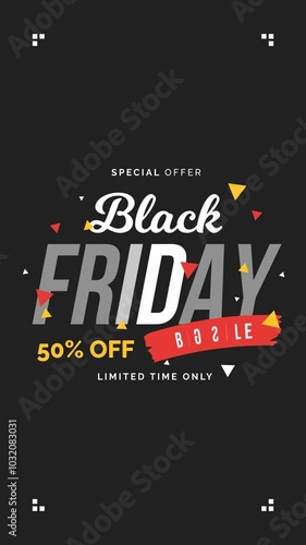 An animation of a colorful black friday background.3