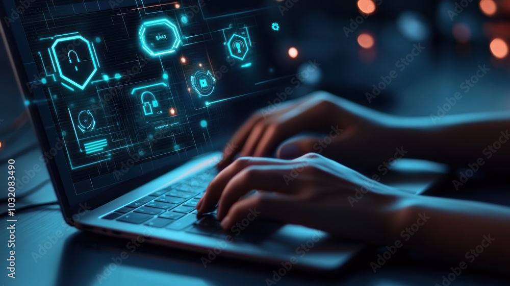 Cybersecurity Concept - Digital Security System Cybersecurity Concept - Digital Security System