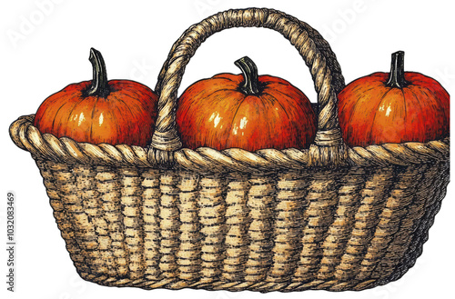 Wallpaper Mural A woven basket overflowing with plump pumpkins Torontodigital.ca