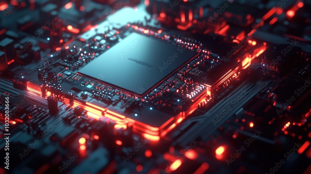 Circuit Board with Red Illumination Circuit Board with Red Illumination