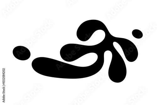 Random Shapes Organic Black Blobs. Outline 2d vector image. Sticker for social media. Backdrop.