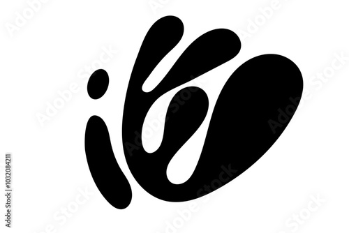 Random Shapes Organic Black Blobs. Outline 2d vector image. Sticker for social media. Backdrop.