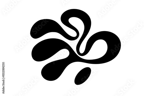 Random Shapes Organic Black Blobs. Outline 2d vector image. Sticker for social media. Backdrop.