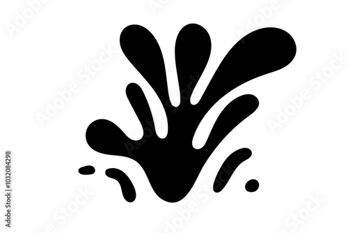 Random Shapes Organic Black Blobs. Outline 2d vector image. Sticker for social media. Backdrop.