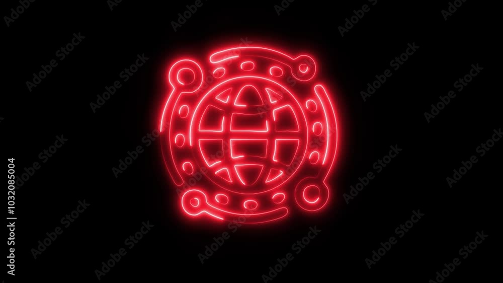 Glowing International Icon in HD Video Neon Animation – Global Connection and Unity Symbol on Black Background Glowing International Icon in HD Video Neon Animation – Global Connection and Unity Symbol on Black Background