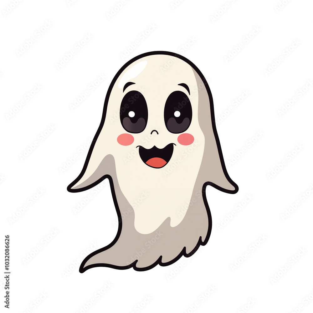 White ghost. Cute isolated cartoon illustration for halloween in png format. White ghost. Cute isolated cartoon illustration for halloween in png format.
