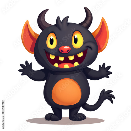 Wallpaper Mural whimsical monster  cute halloween characters isolated PNG with no background in cartoon style Torontodigital.ca