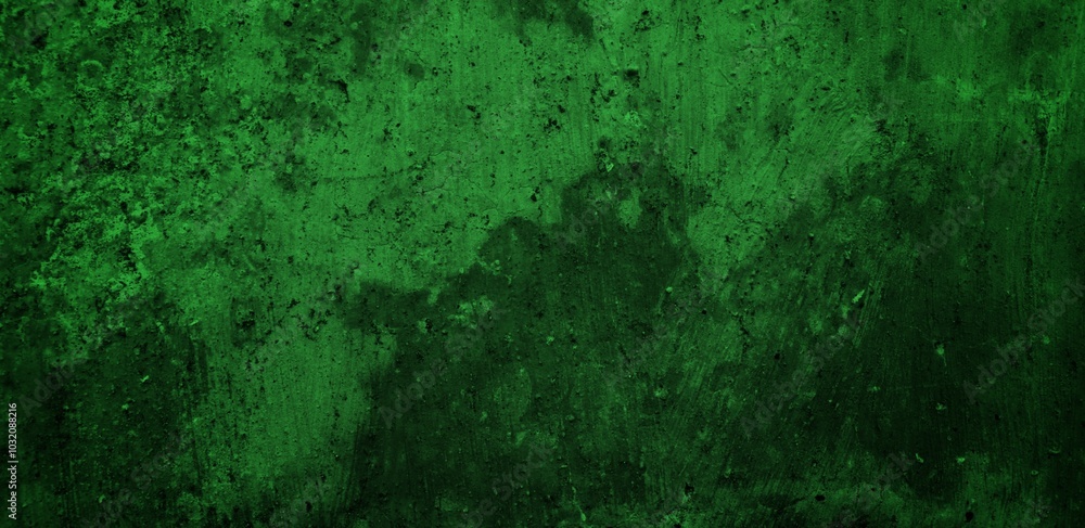 Obraz premium long cracked wall background in green color, Abstract background texture concrete or plaster hand made wall