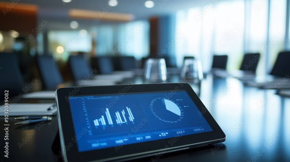 Digital Dashboard Displaying Business Analytics in Office Digital Dashboard Displaying Business Analytics in Office