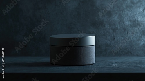 A simple white container sitting on a table, perfect for still life photography and product displays